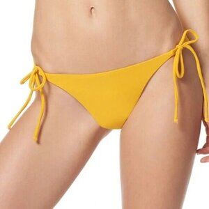 NWT EBW Sunray S Solid Yellow Side-Tie Cheeky Bikini Swim Bottom #104074
